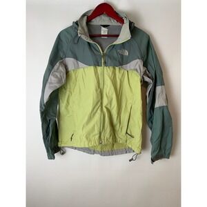 North Face Windbreaker Womens Medium Green Hooded